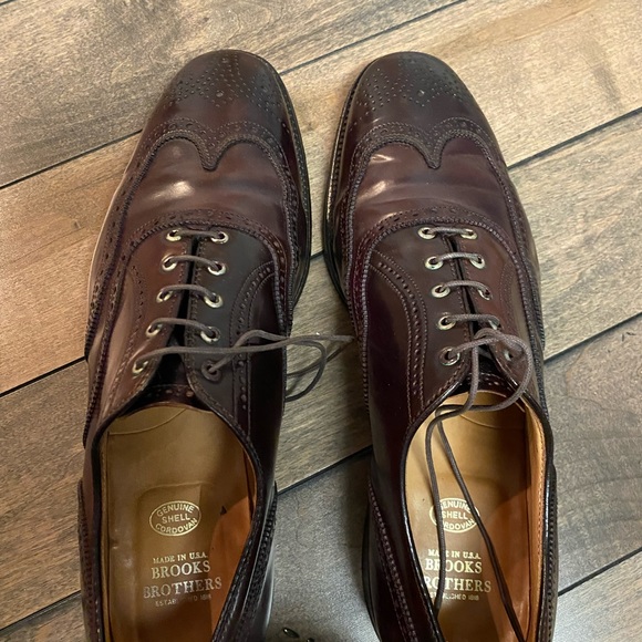 Alden x Brooks Bro. Color 8 Horween Shell Cordovan Wingtip Oxford 12 D - Picture 2 of 5